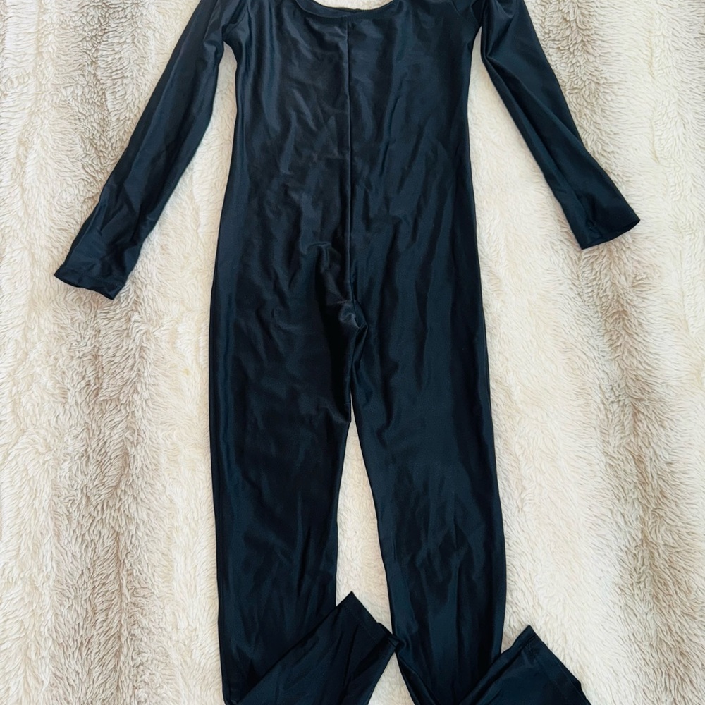 Girls Black Long Sleeve Bodysuit